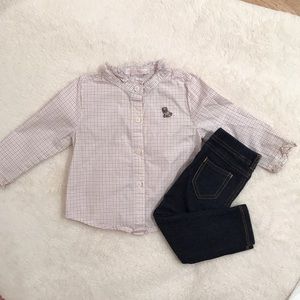 Janie and Jack shirt with ruffled sleeves